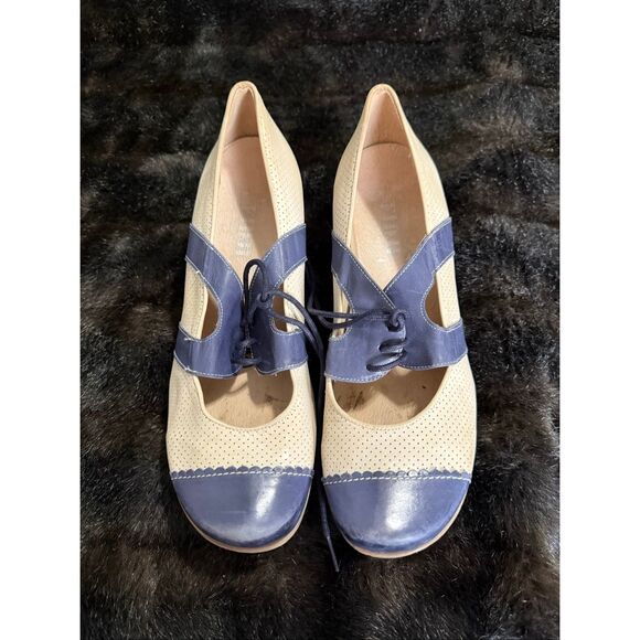 FIDJI WOMEN’S MULTI-COLOR LEATHER BLOCK HEEL SANDALS 41 10.5 MADE IN PORTUGAL - Picture 2 of 6